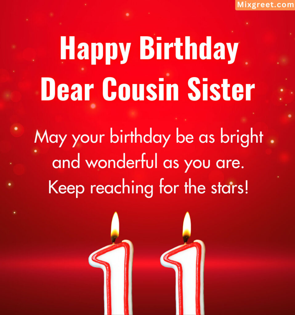 Happy 11th Birthday Wishes Images for Cousin Sister