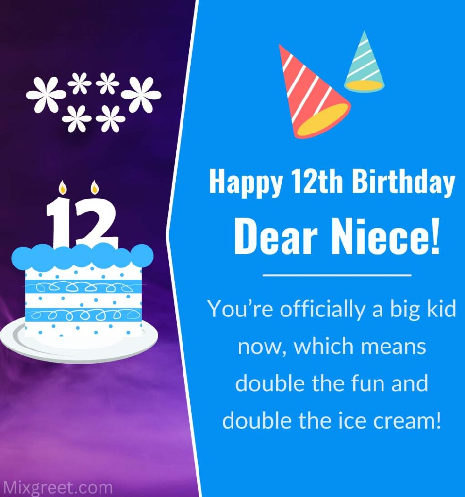 Happy 12th Birthday Wishes for Niece