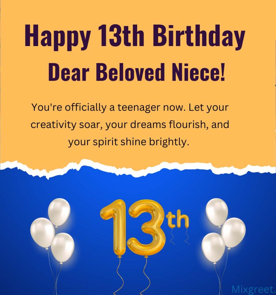 Happy 13th Birthday Wishes for Niece with Inspiring Quotes