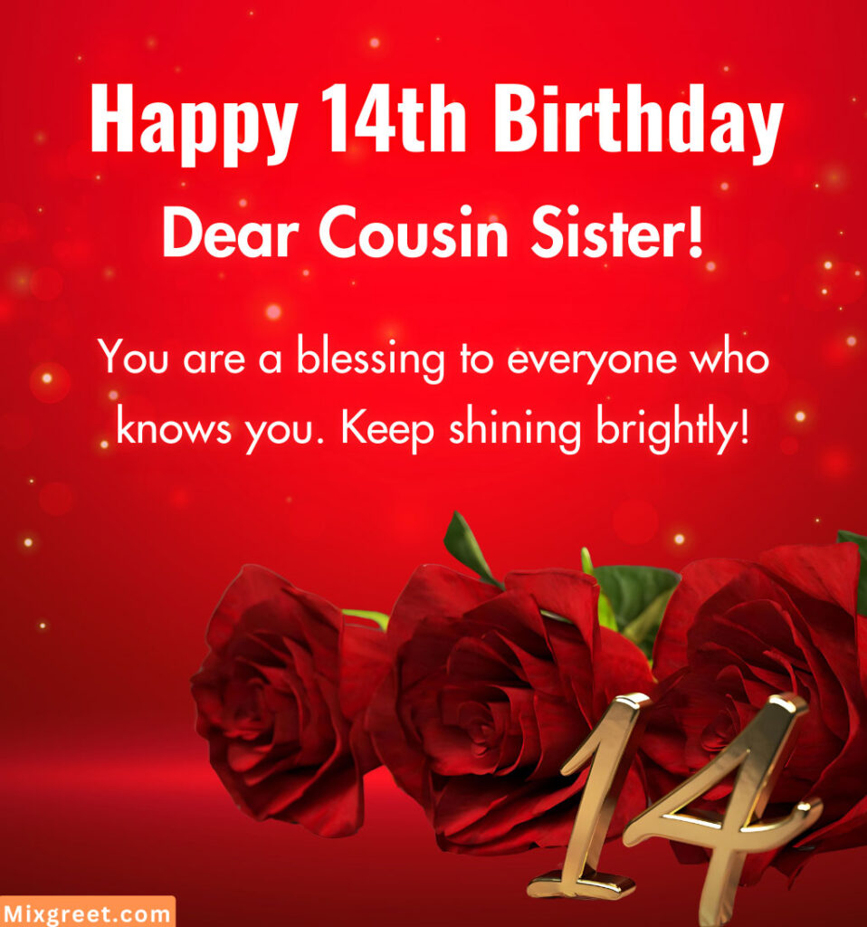 Happy 14th Birthday Wishes Images for Cousin Sister