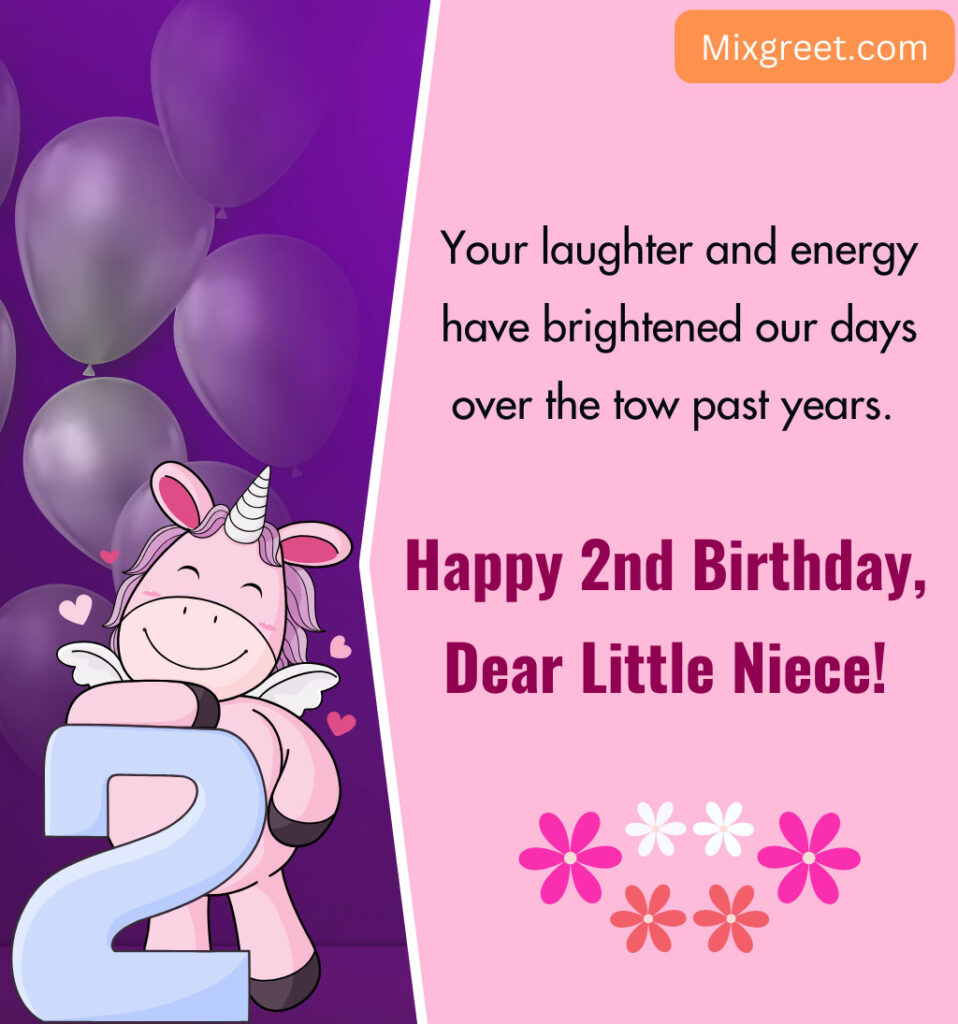 2nd Birthday Wishes for Niece