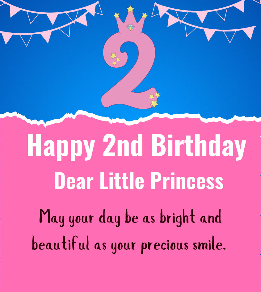 2nd birthday wishes for princess girl