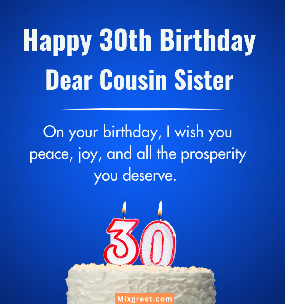 30th Happ Birthday Wishes Images for Cousin Sister