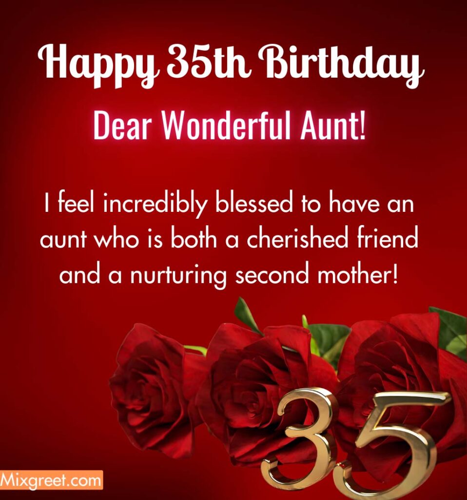 35th Birthday wishes for Aunt 