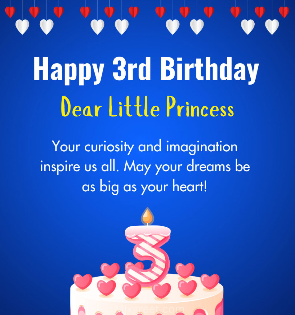 3rd Birthday Wishes for Niece