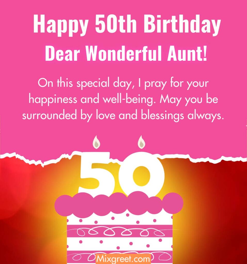 Happy 50th birthday wishes for Aunt with Thoughtful Quotes