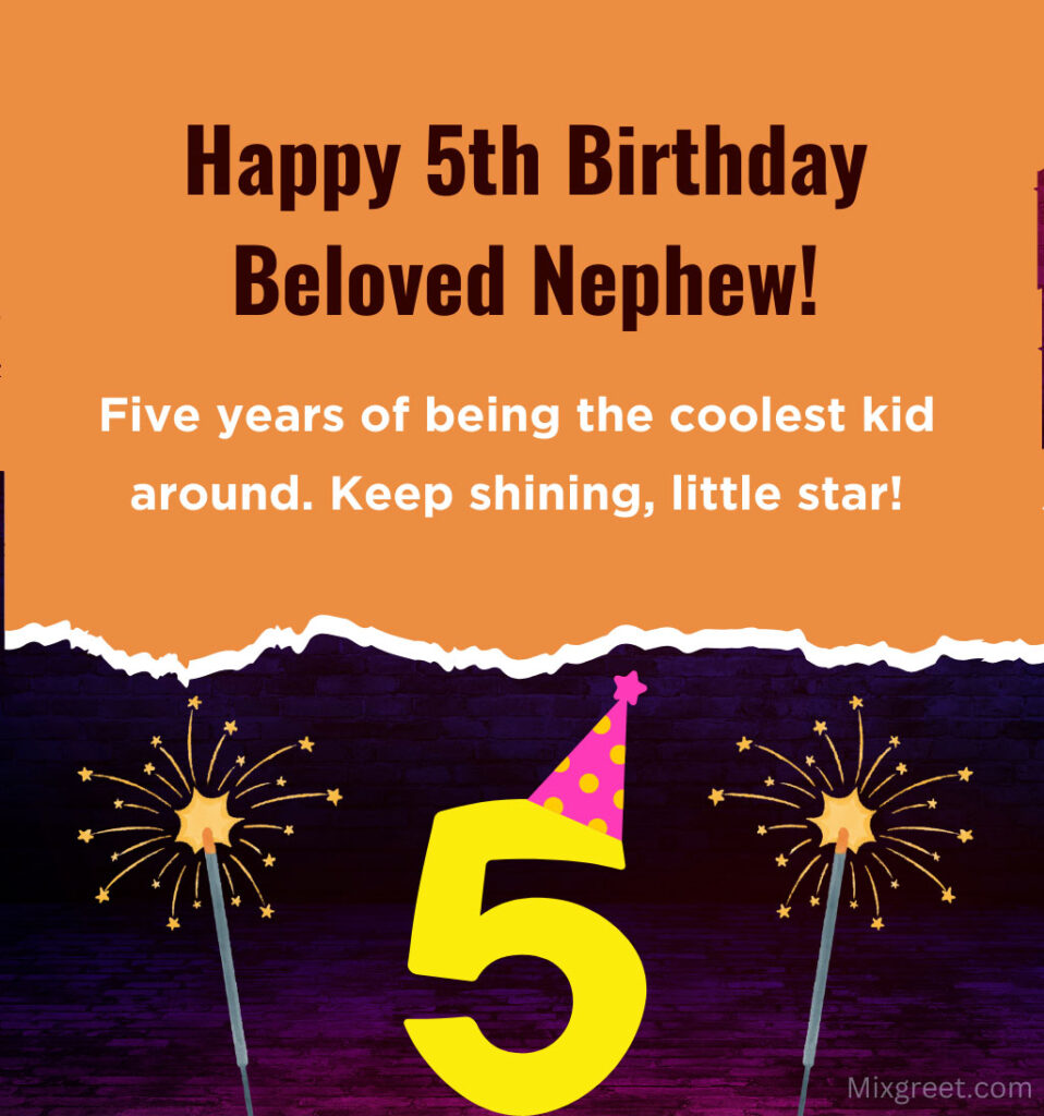 5th Happy Birthday Wishes for Nephew