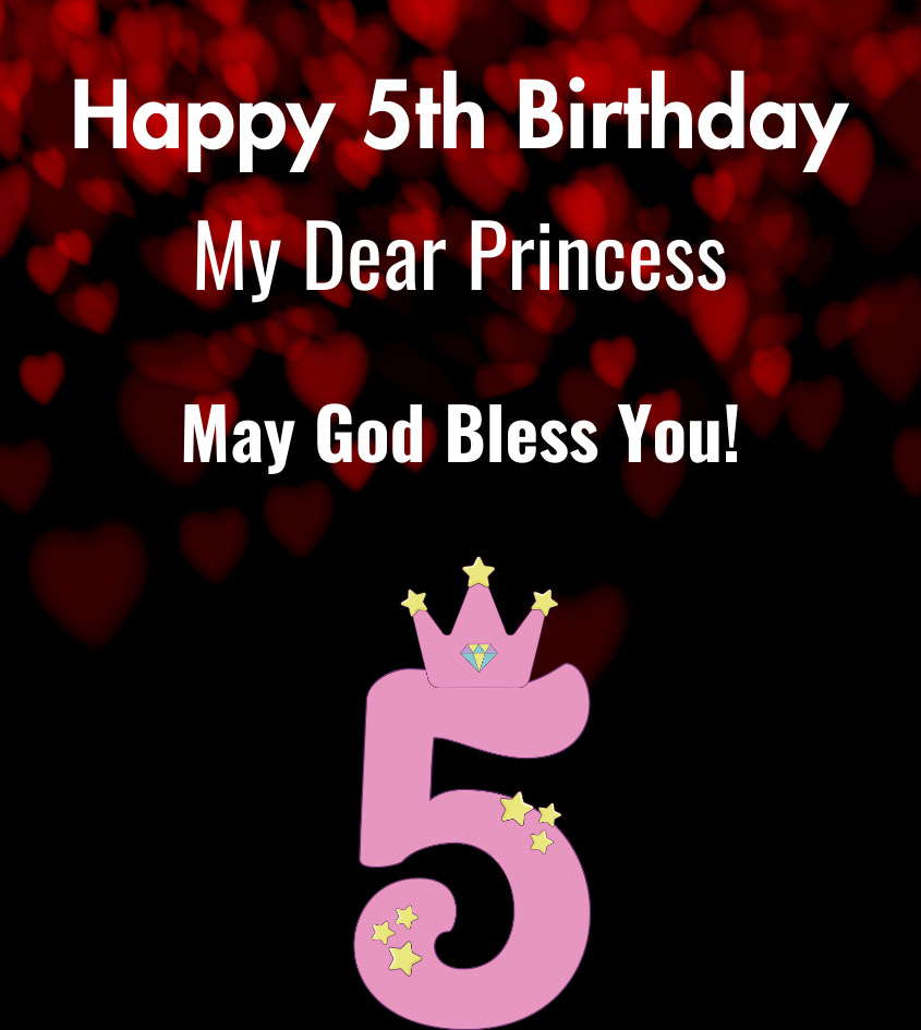 5th birthday wishes for princess girl