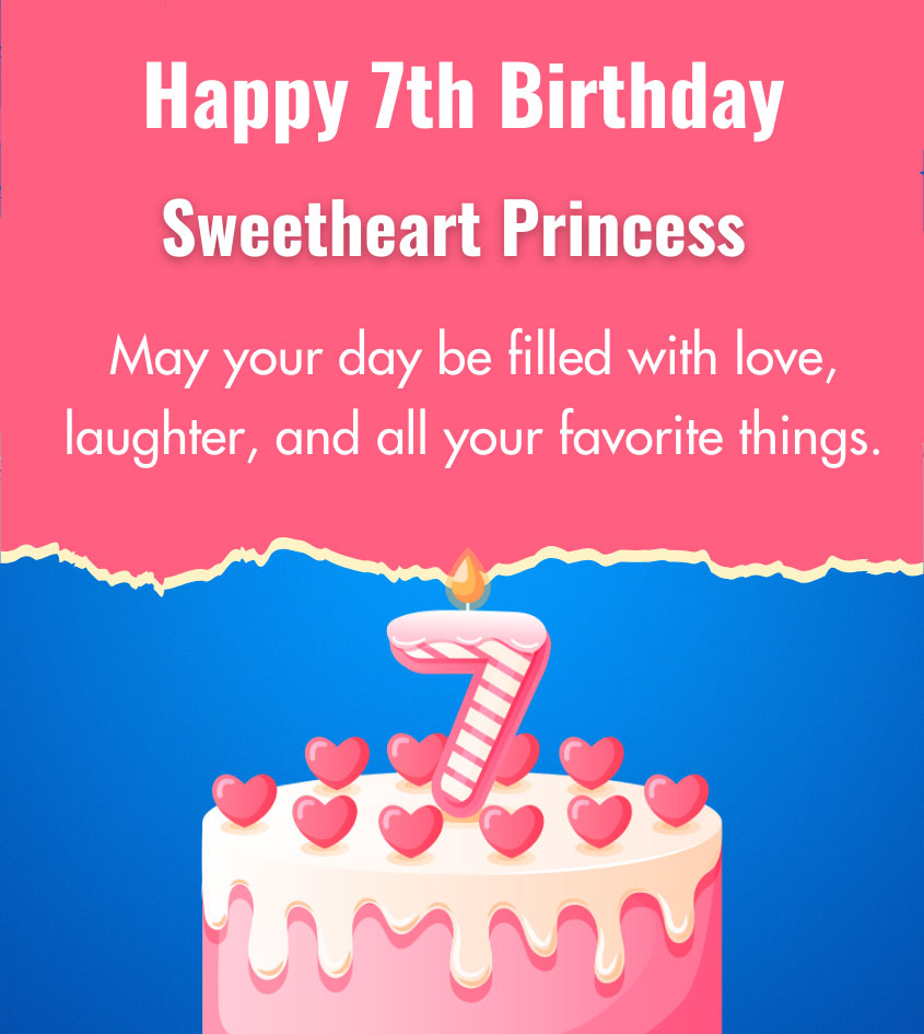 7th birthday wishes for princess daughter