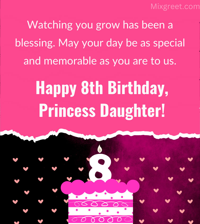 8th birthday wishes for princess daughter