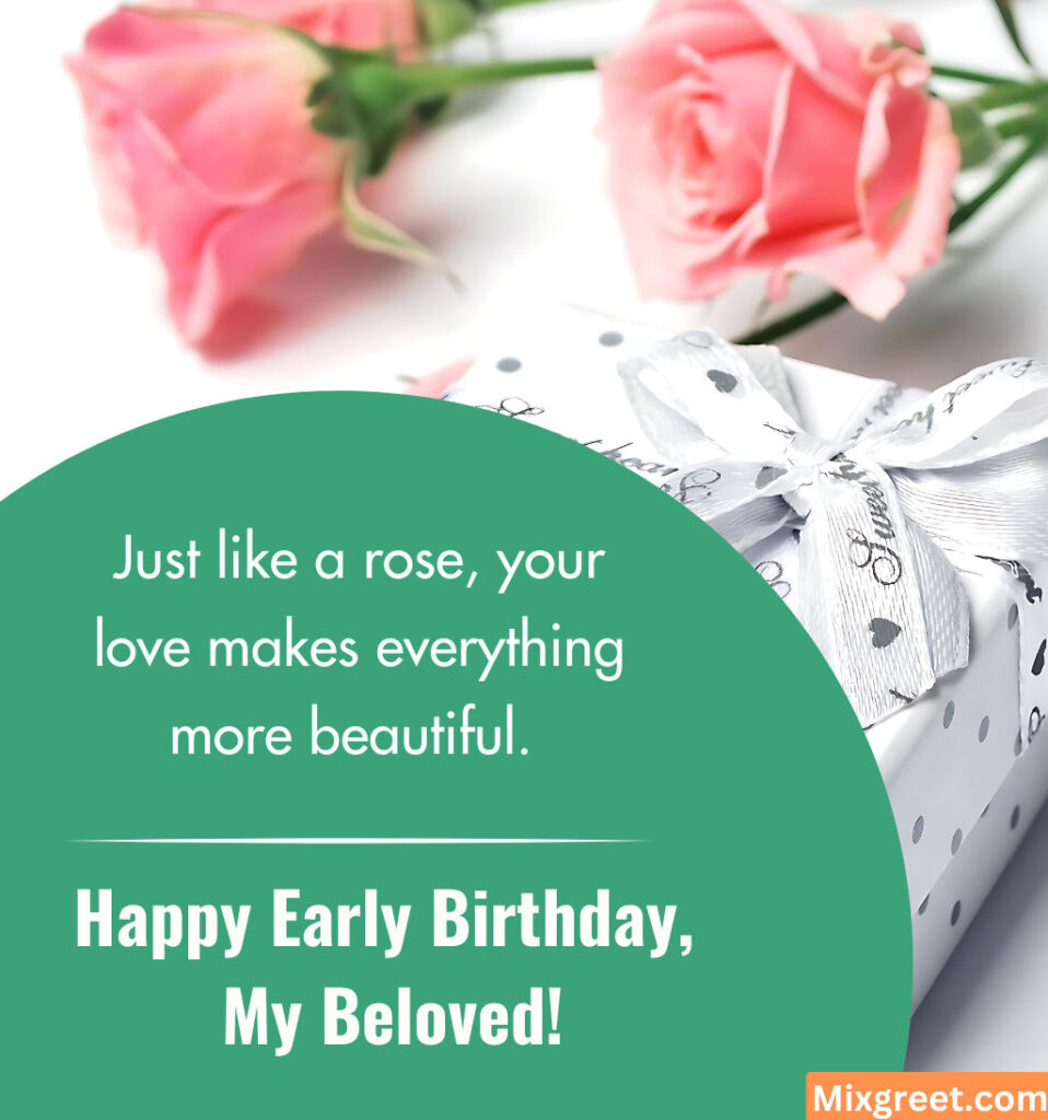 Advance Birthday Wishes for love with rose