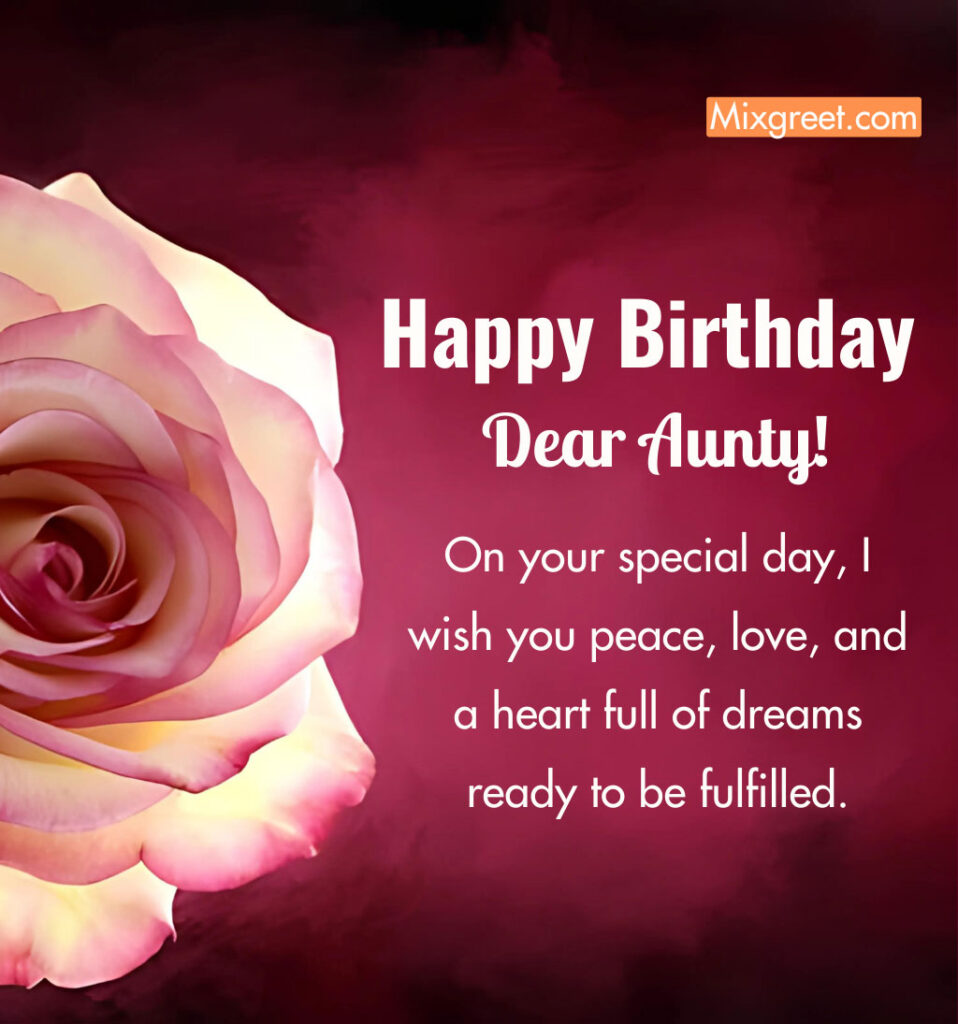 Birthday Wishes for Beloved Aunt From Nephew With Rose Background