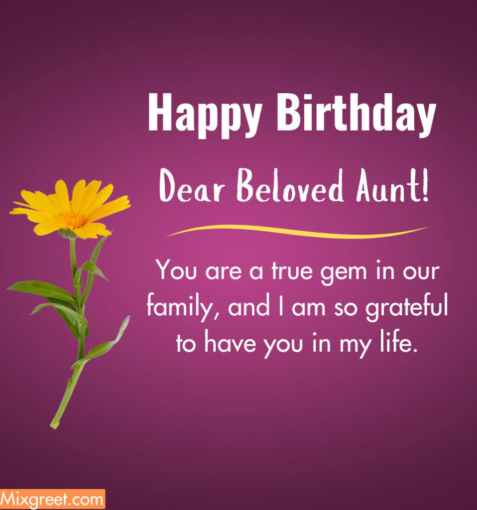 Birthday Wishes for Aunt with Flower