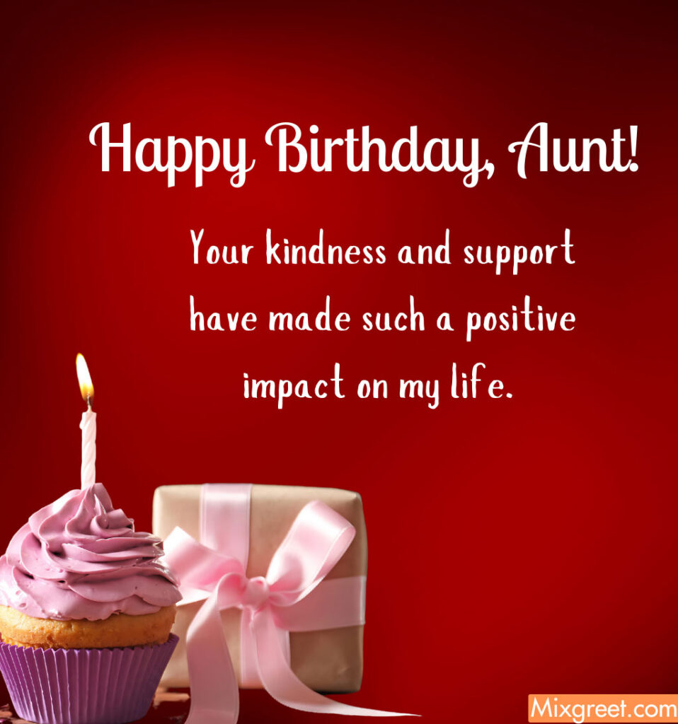 Happy Birthday Wishes for Aunt With Cake and Gifts