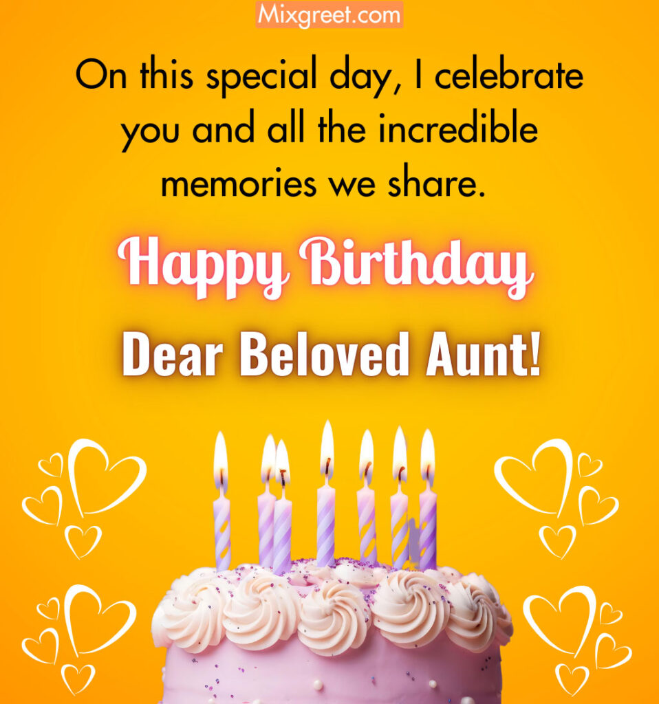 Birthday Wishes for Aunt with Cake