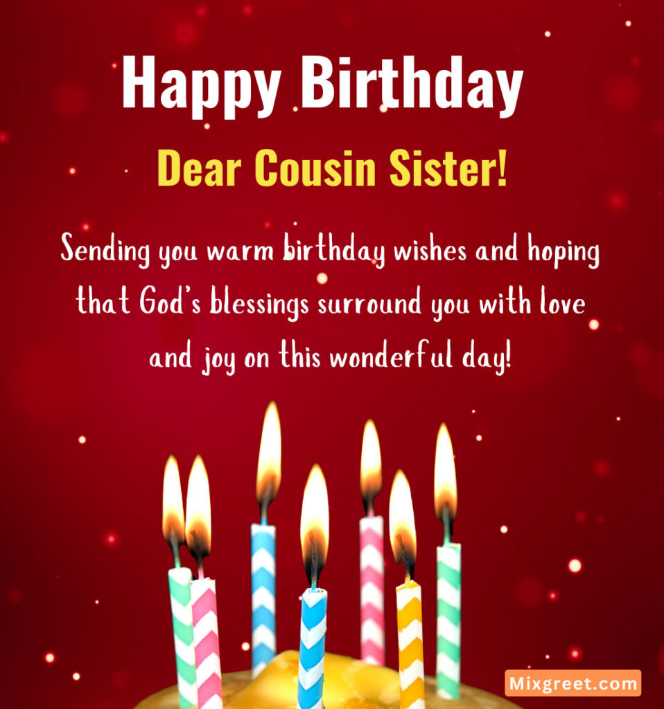 Blessing Birthday Wishes for Cousin Sister