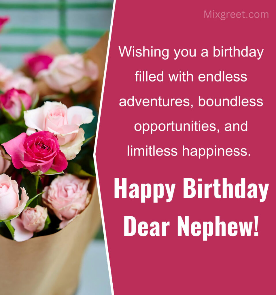 Happy Birthday Quotes for Nephew with Flower Bouquet