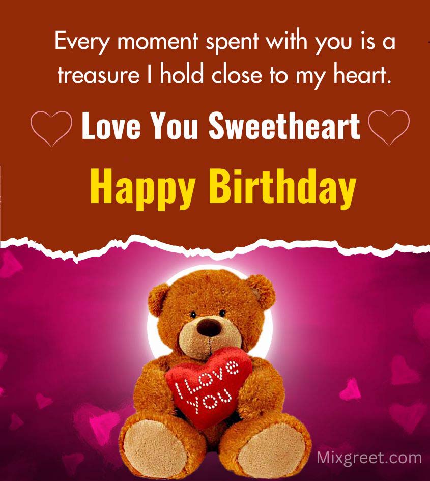 Birthday Wishes for Sweetheart with Teddy Bear