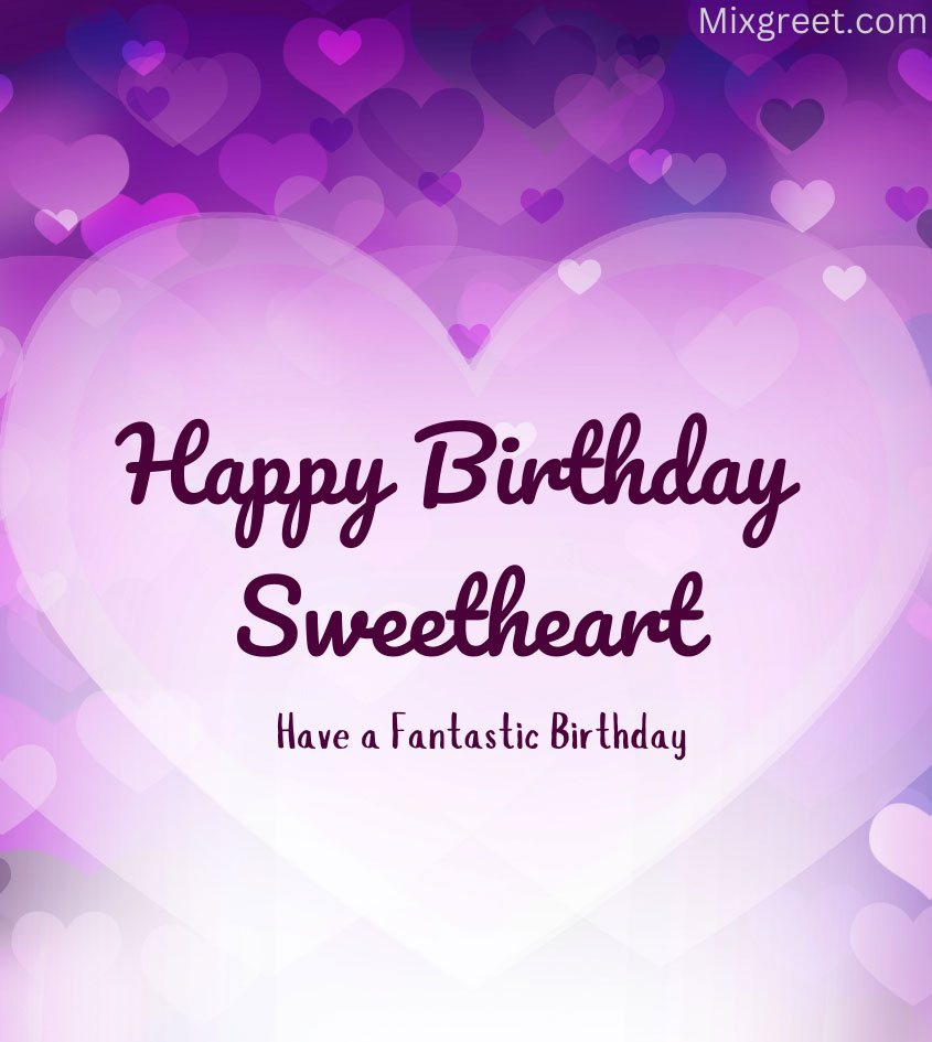 Birthday Wishes for Sweetheart in Love Background