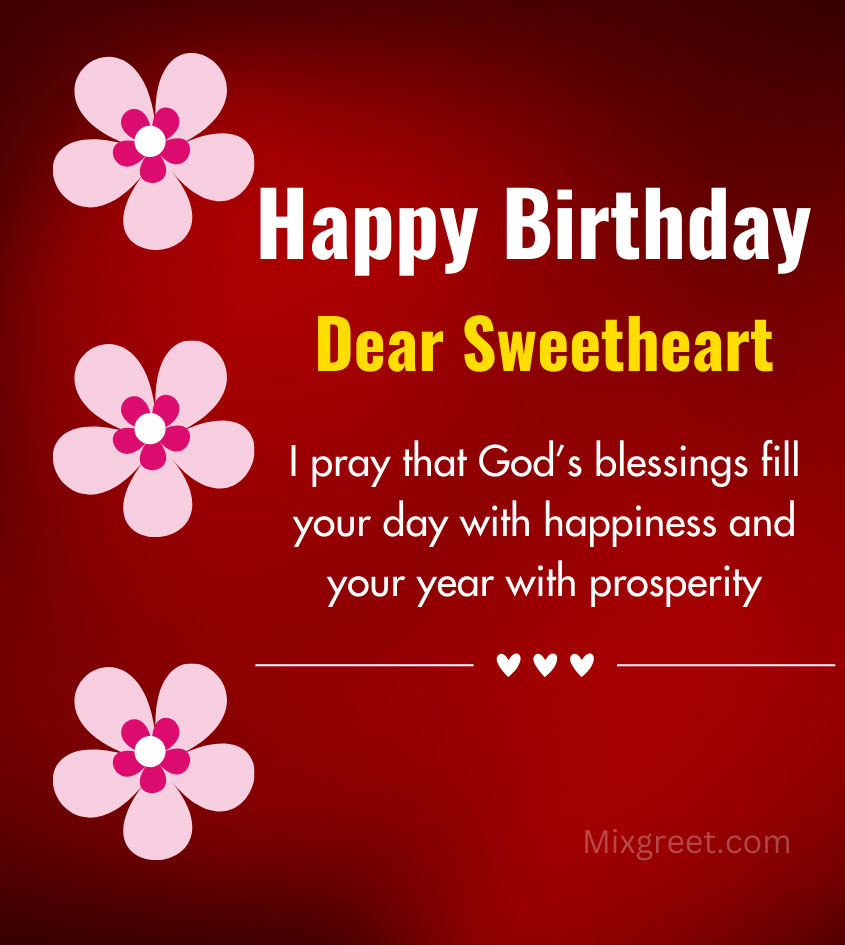 Happy Birthday Greetings for Sweetheart With Simple Flower