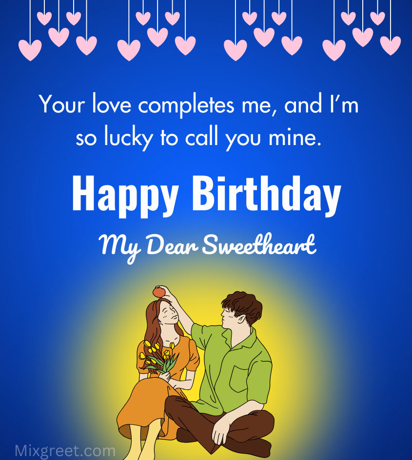 Birthday Wishes for Sweetheart with loving couple