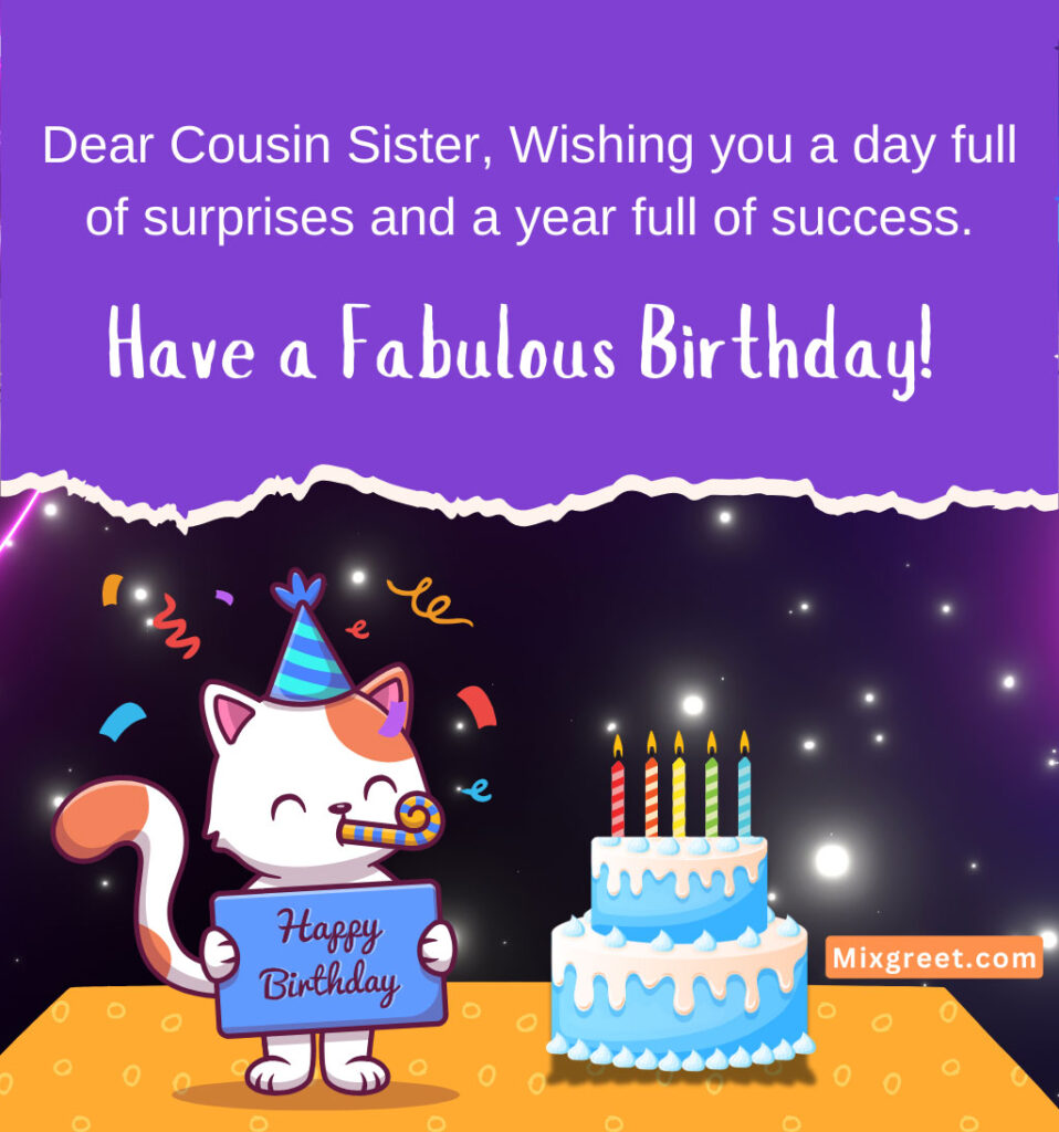 Happy Birthday Wishes for Little cousin Sister