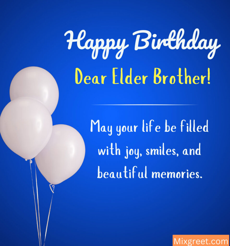 Birthday Wishes for Elder Brother With Balloons