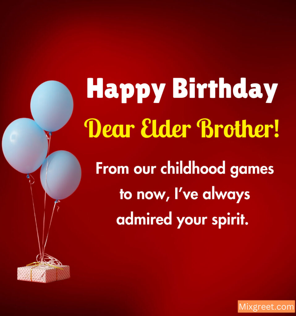 Birthday Wishes for Elder Brother with Balloons