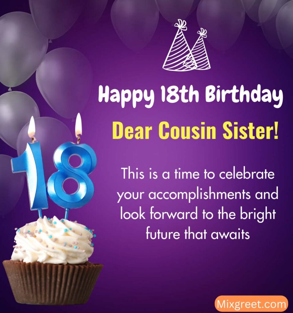 Happy 18th Birthday Wishes Images for Cousin Sister