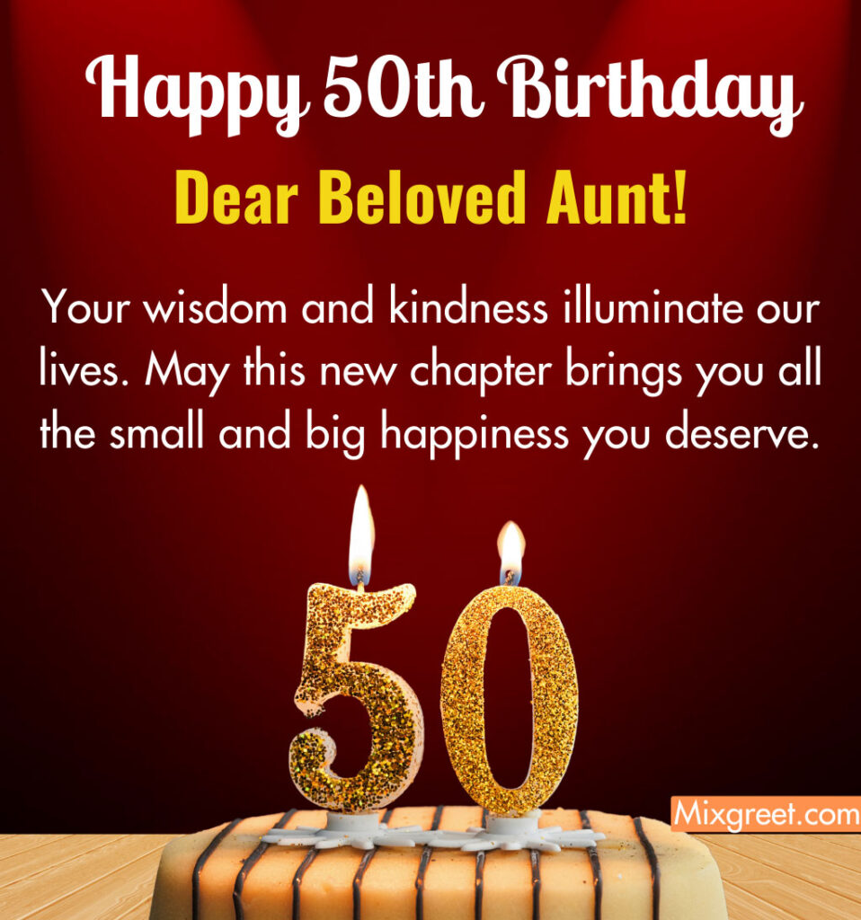 Happy 50th birthday wishes for Aunt