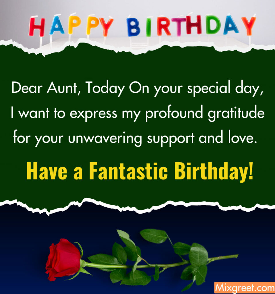 Birthday Wishes for Aunt with Rose