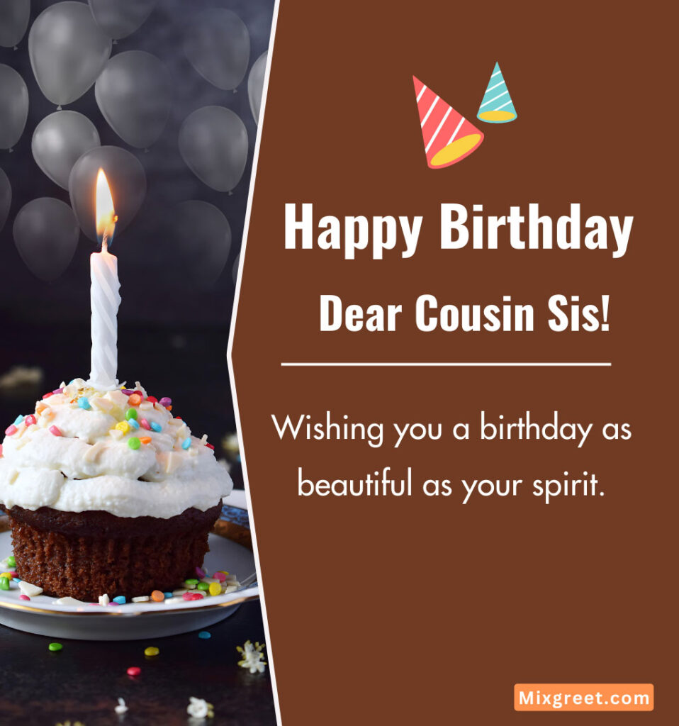 Birthday Wishes for Cousin Sister with Cup Cake