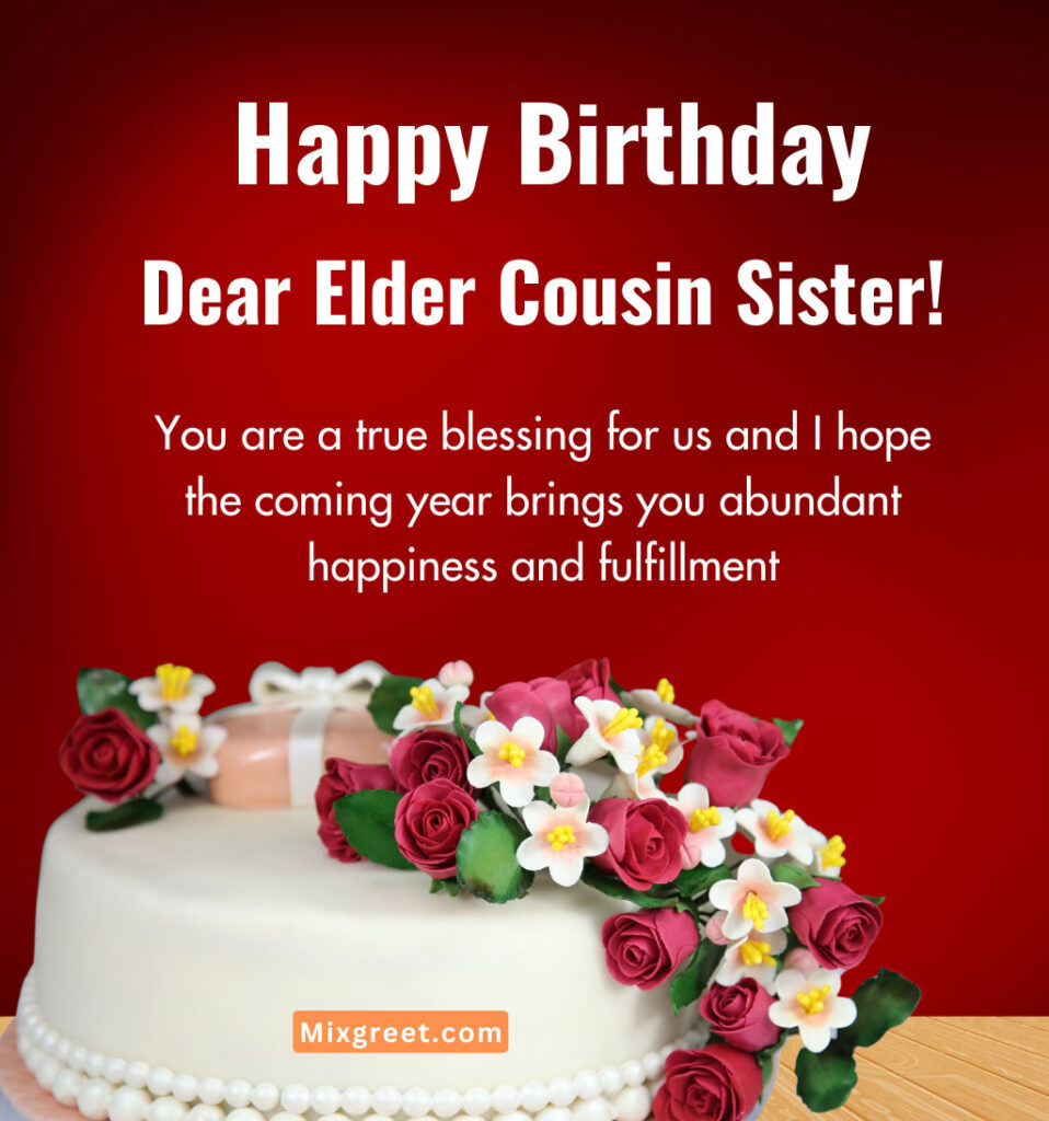 Birthday Wishes for Cousin Sister With Beautiful Cake