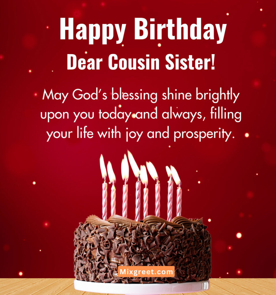 Blessing Birthday Wishes for Cousin Sister