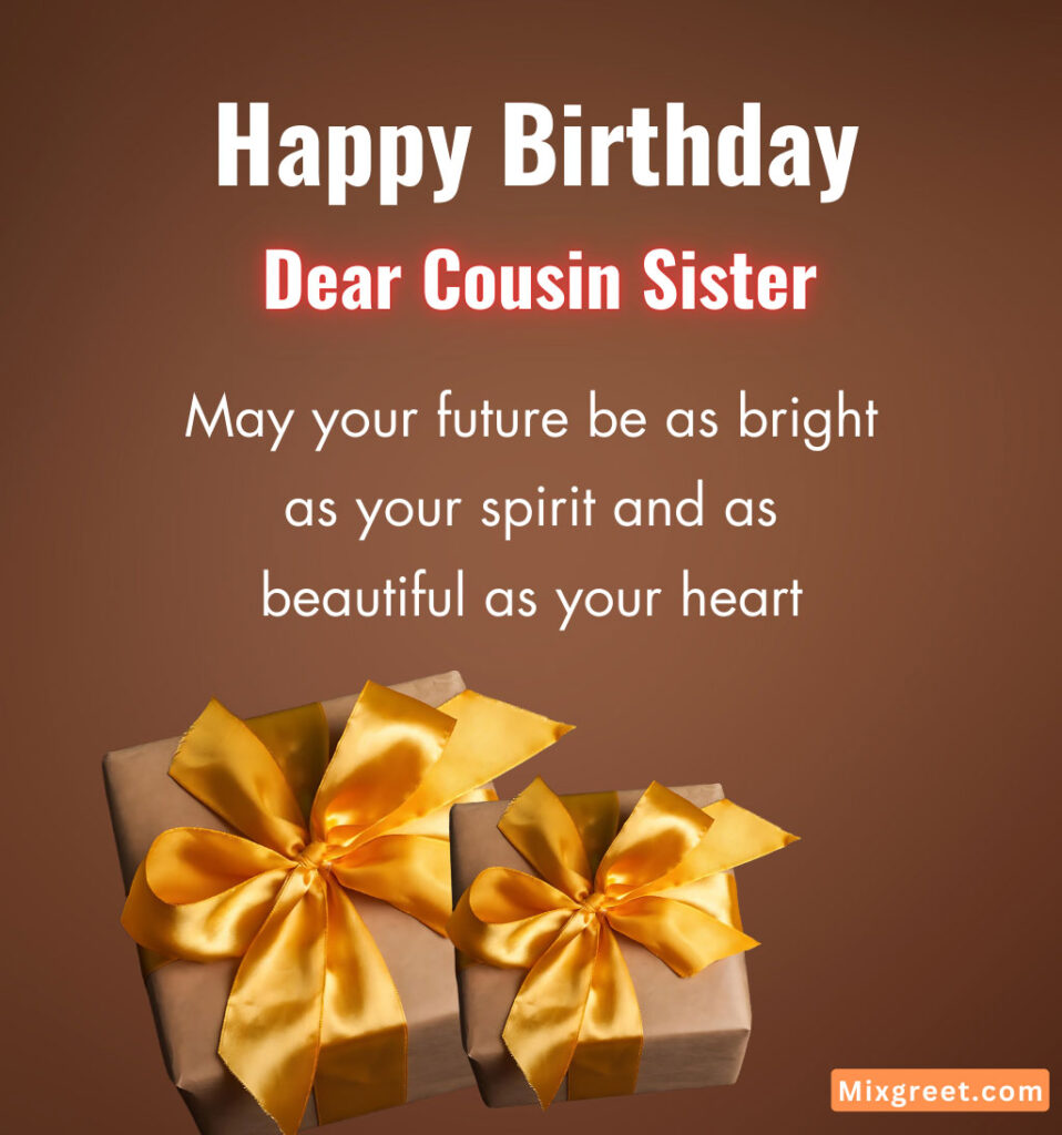 Birthday Wishes for Cousin Sister with Gift Box