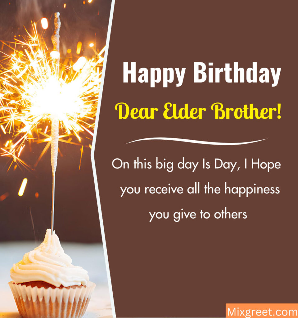 Happy Birthday Elder Brother Wishes With Sparkle Cake