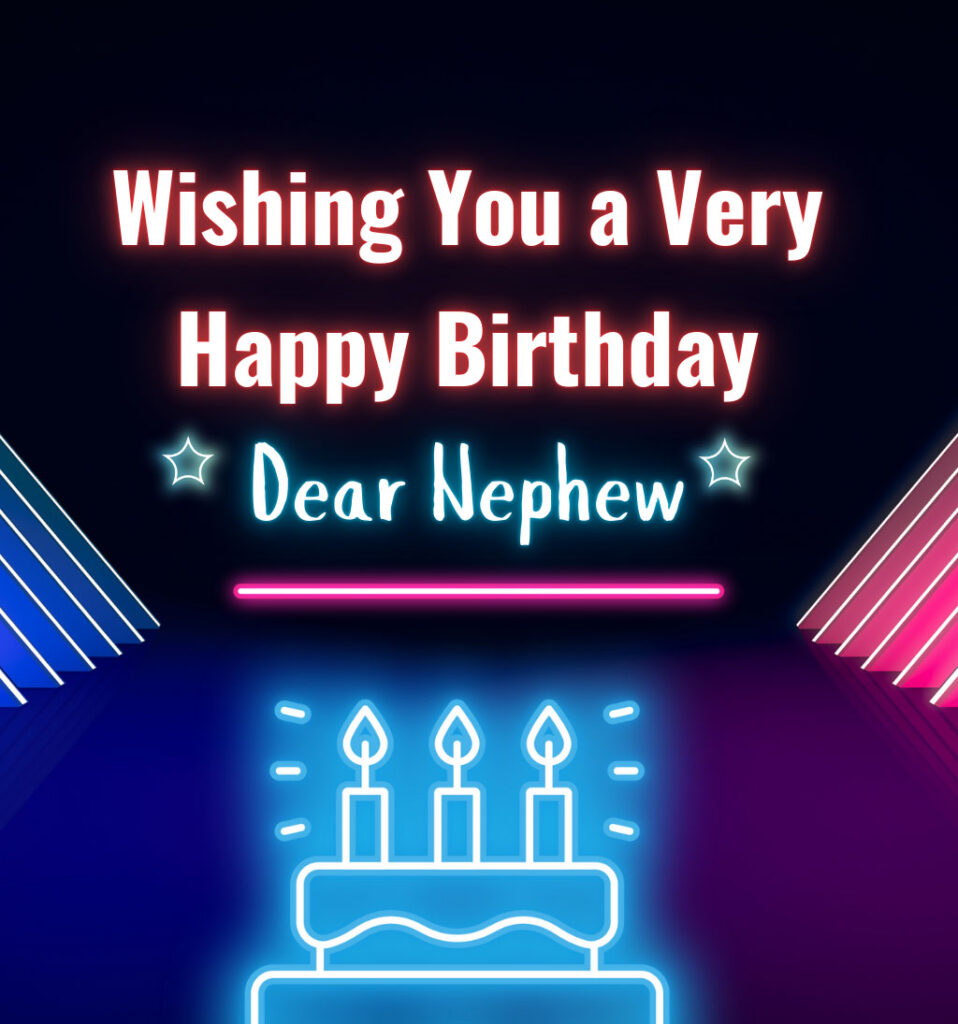 Neon Birthday Wishes Images for Nephew