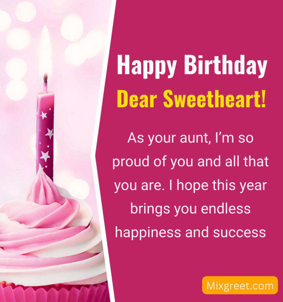 Happy birthday wishes for niece from aunt