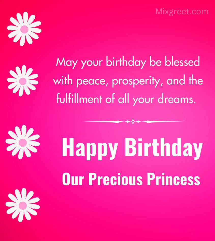 Happy Birthday princess quotes with simple flower