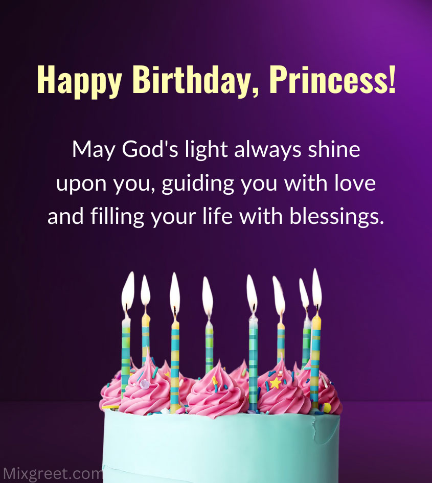 Blessing Birthday Wishes for princess with cake