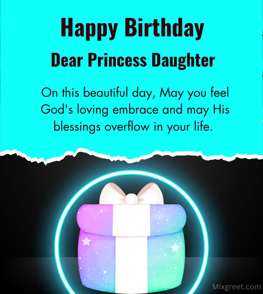 Blessing Birthday Greetings for princess with Gift Box