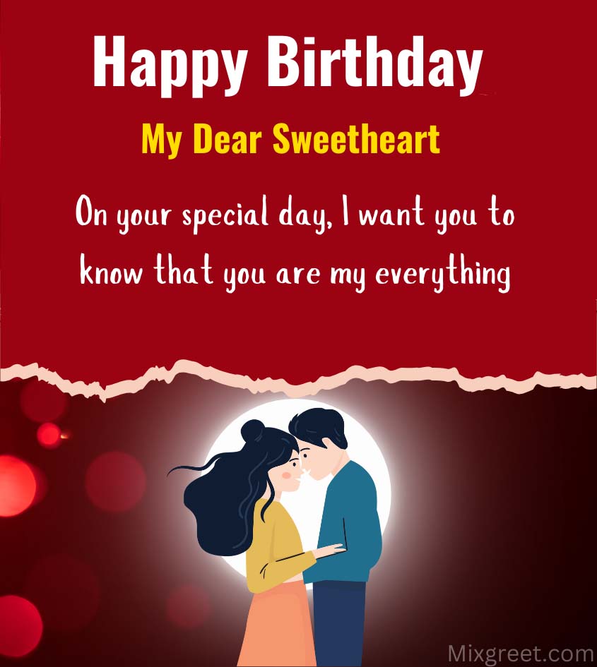 Romantic Birthday wishes for Sweetheart Lover