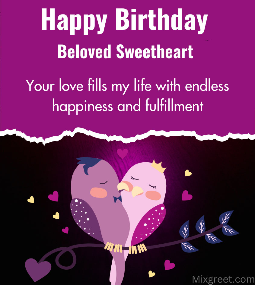 Birthday Wishes for Sweetheart Love Birds