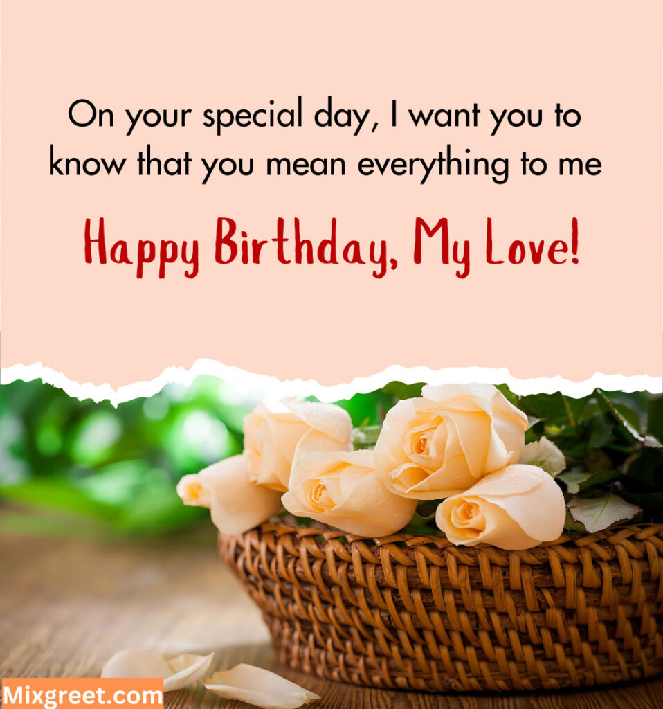 Love Birthday Wishes with Flowers