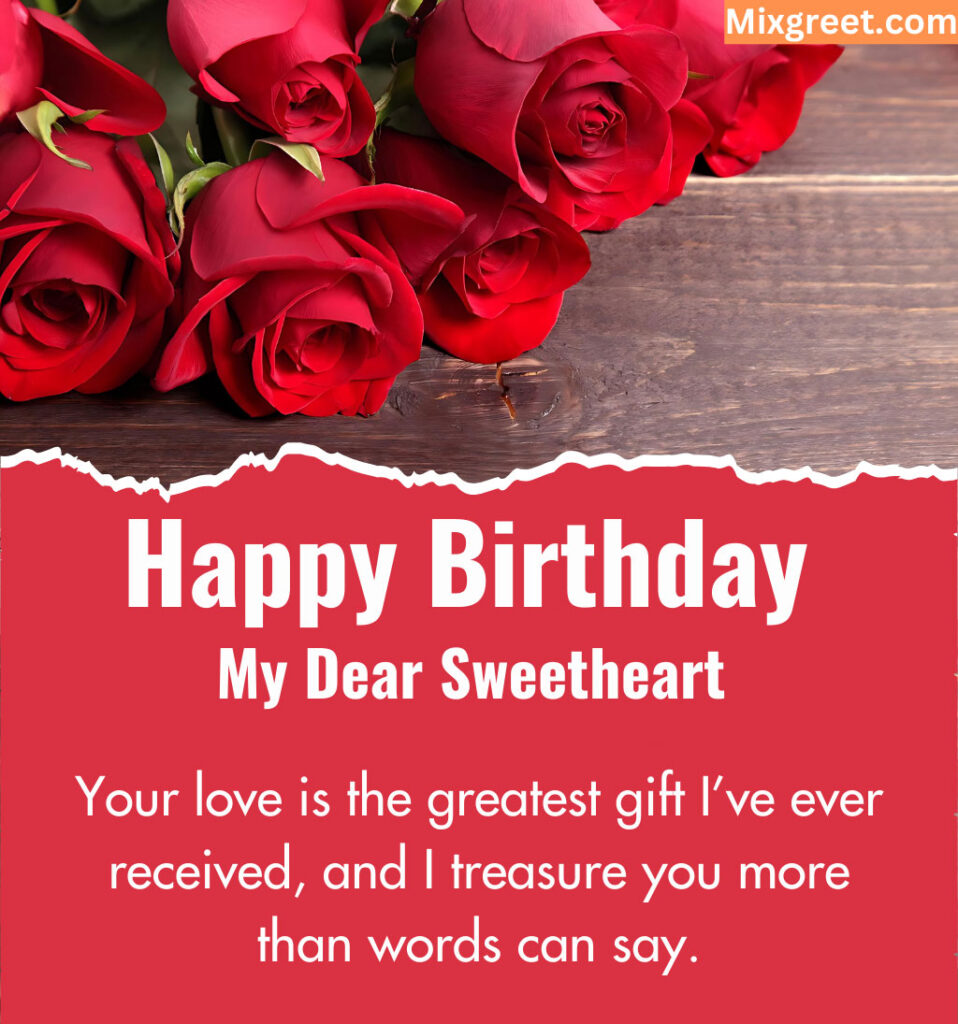 Love Birthday Wishes With Flowers For Sweetheart