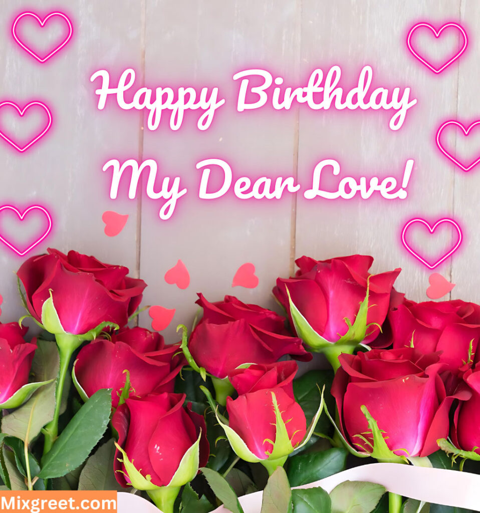 Vibrant Love Birthday Images With Rose Flower