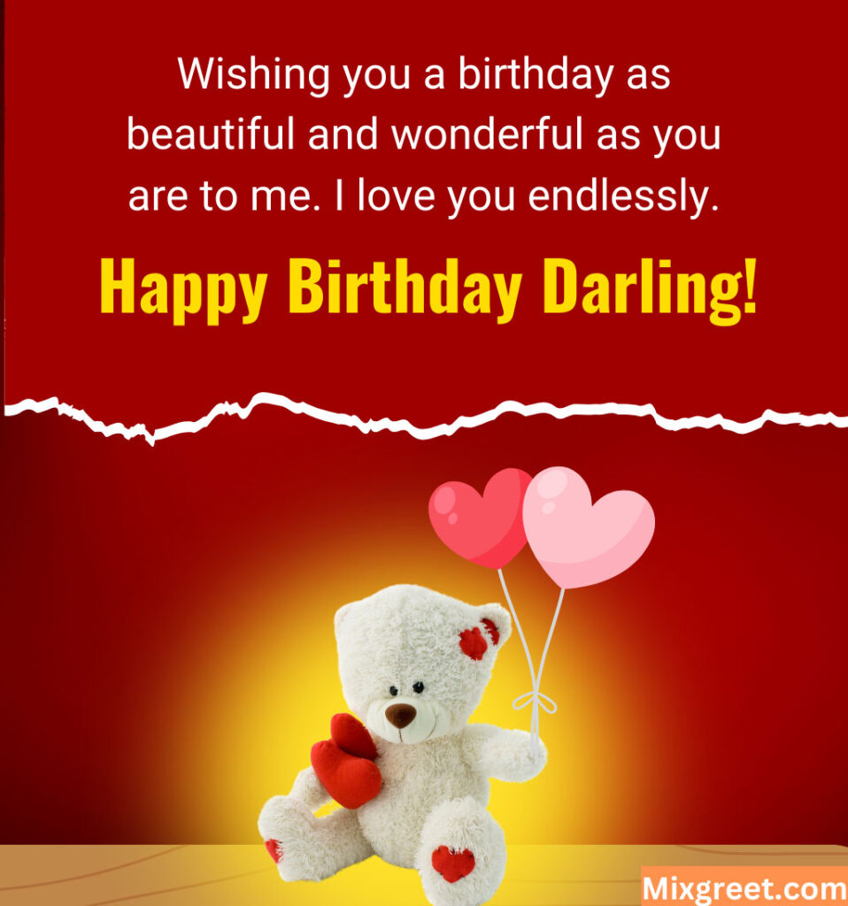 Love Birthday Wishes With Teddy Bear