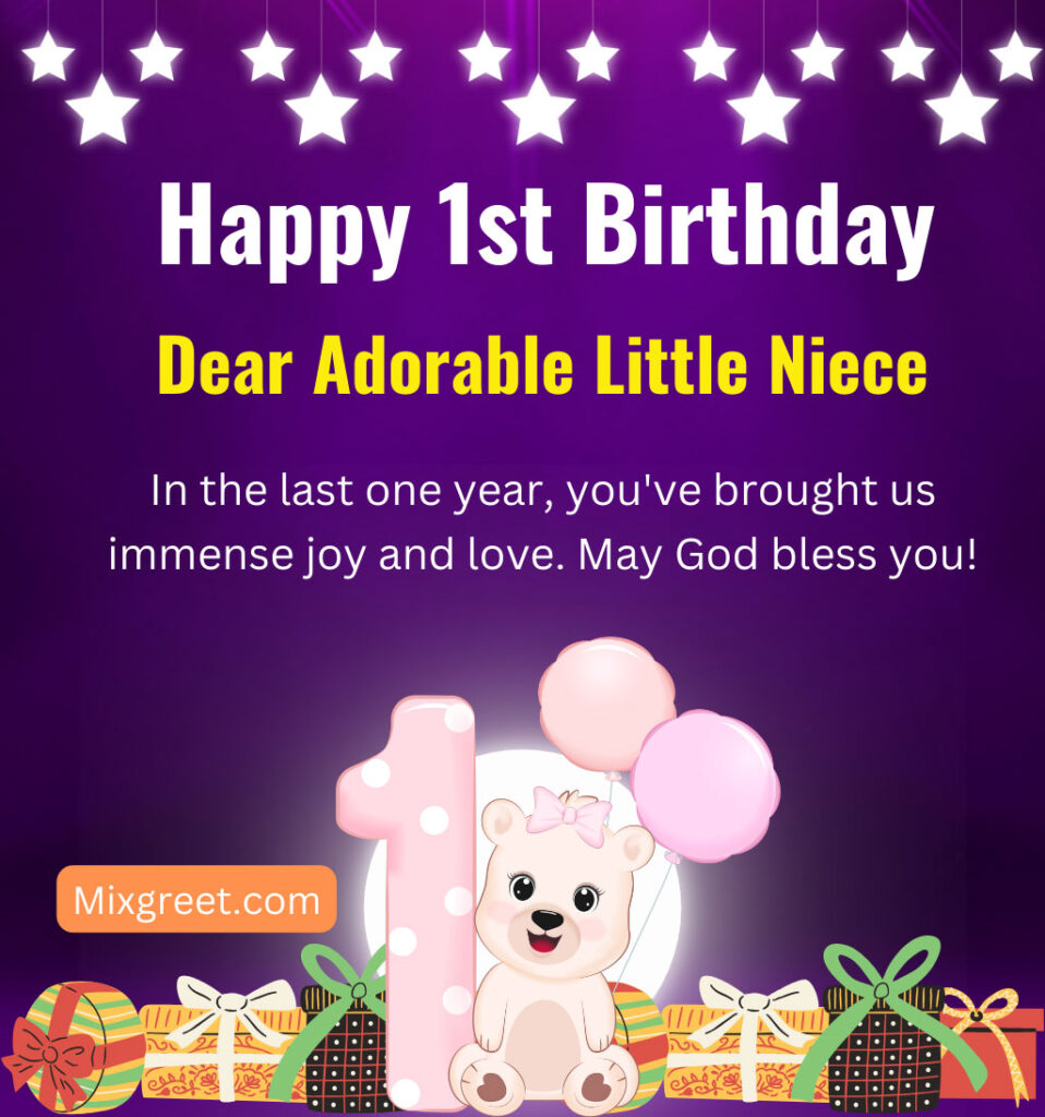 1st Birthday Wishes for Niece