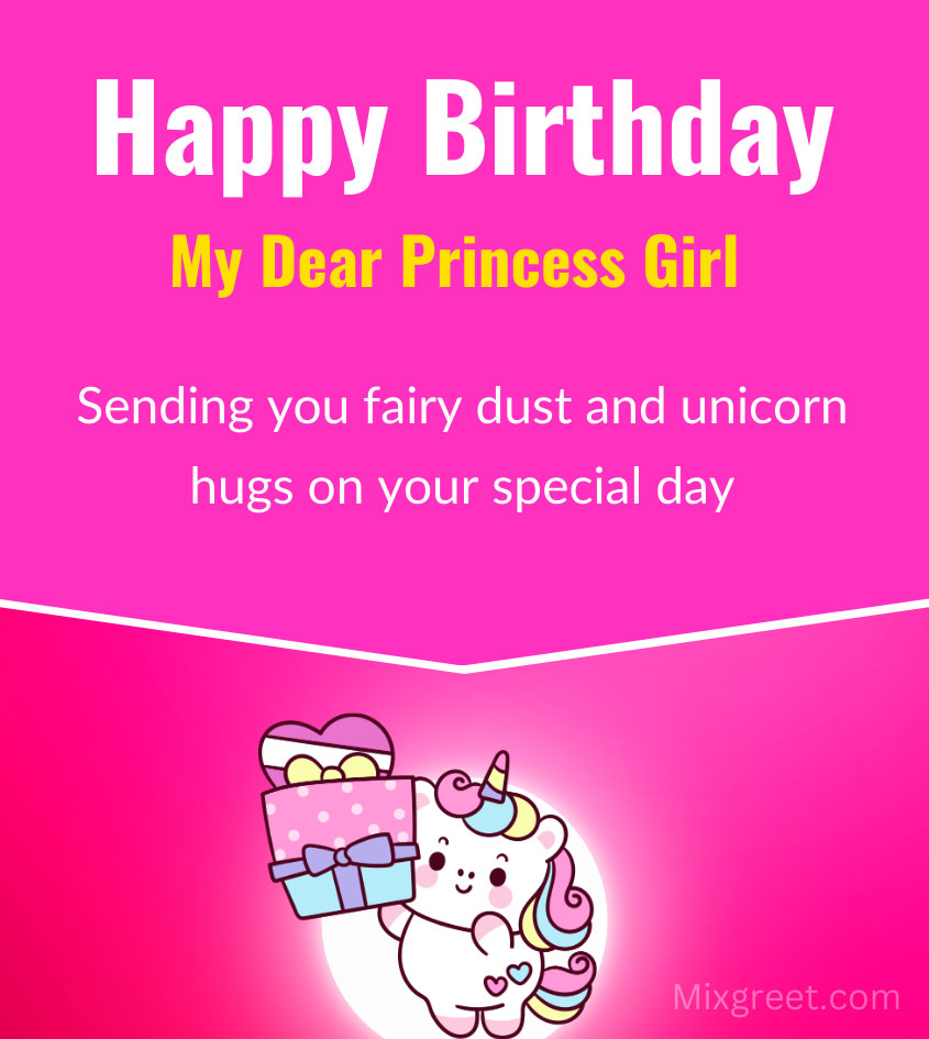 Happy birthday wishes for sweetest princess girl