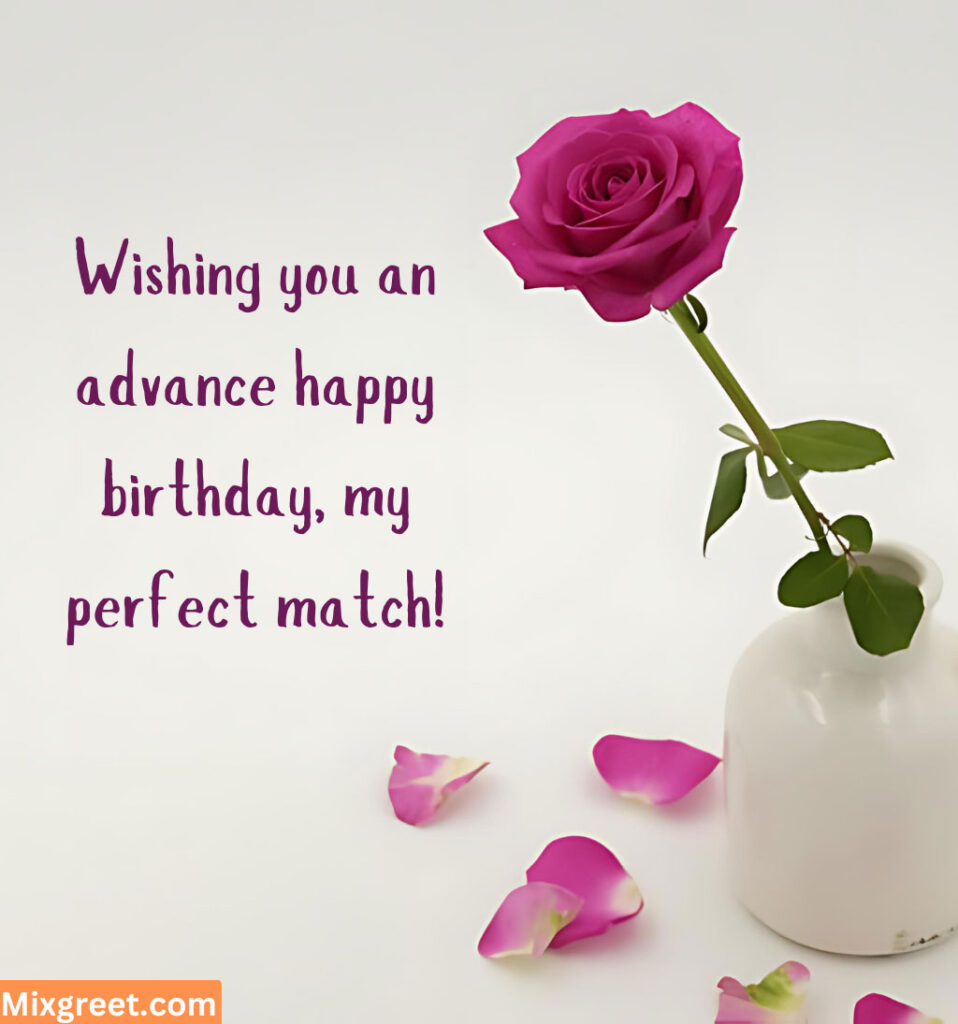 In Advance Birthday Wishes for Lover with Rose